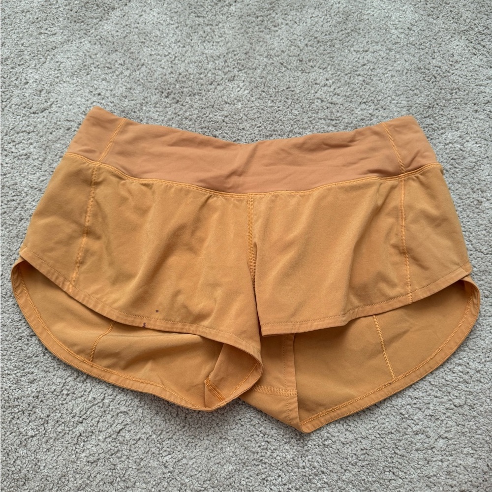 Size 4- Lululemon Speed Up Short | Yellow/Orange | 2.5" | Low-rise